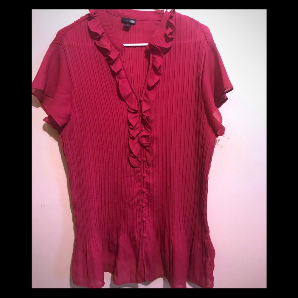 Sheer maroon Women’s Dress Top